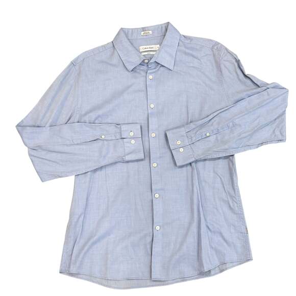 Calvin Klein Other - Calvin Klein Men's SlimFit Light Blue 100% Cotton Long Sleeve Button Down SZ XL